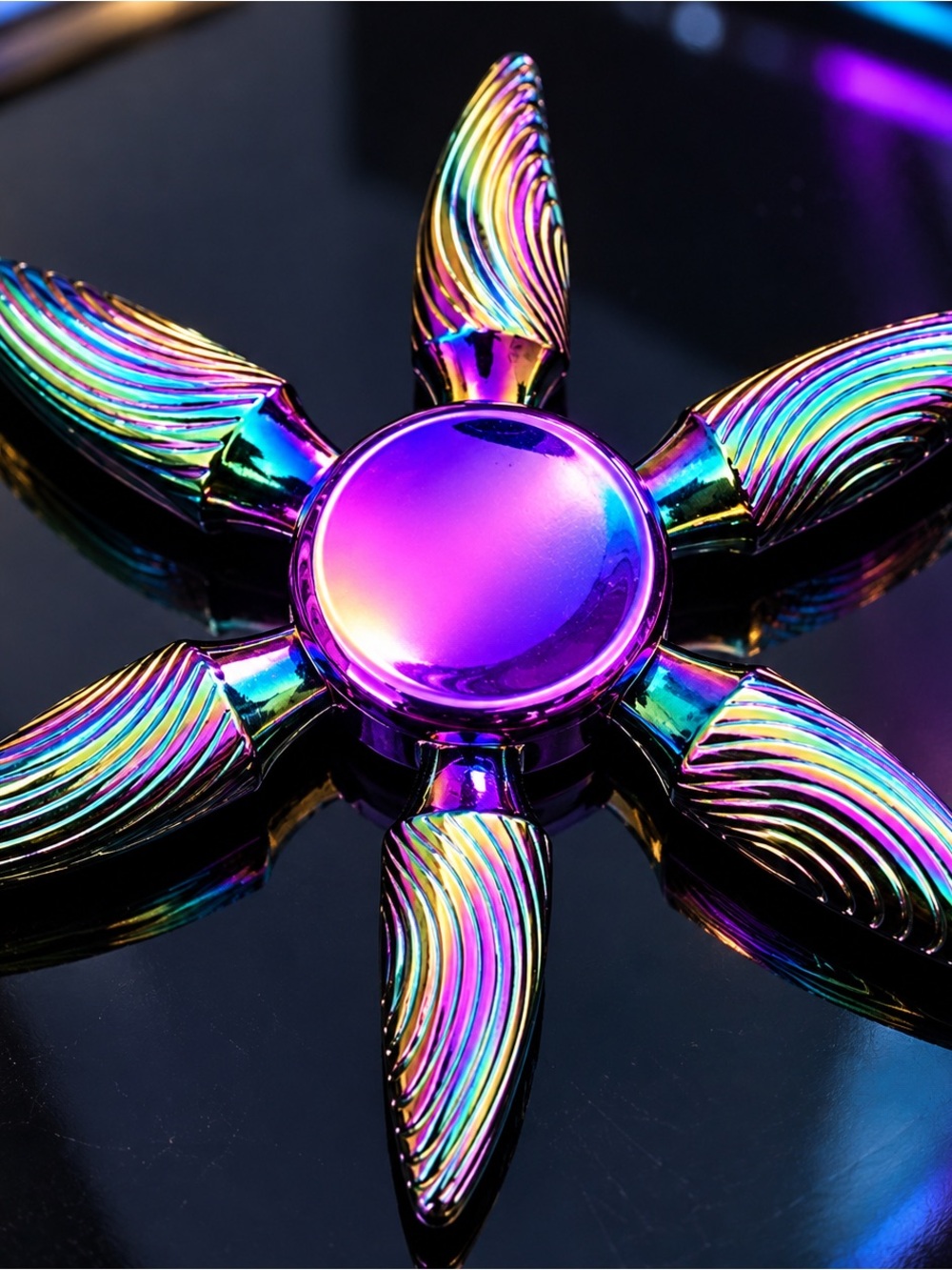 Iridescent Multi-Color Star Fidget Spinner - Stylish Home Accent